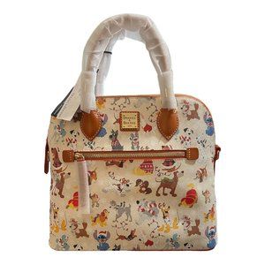Disney Dooney Santa Paws Satchel Bag Purse Stitch Bolt Dug Nana Lady Tramp